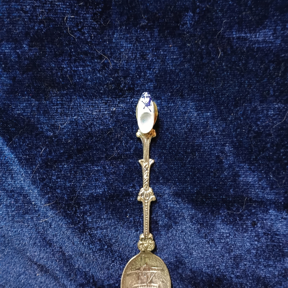 Decorative Blue and Silver Spoon